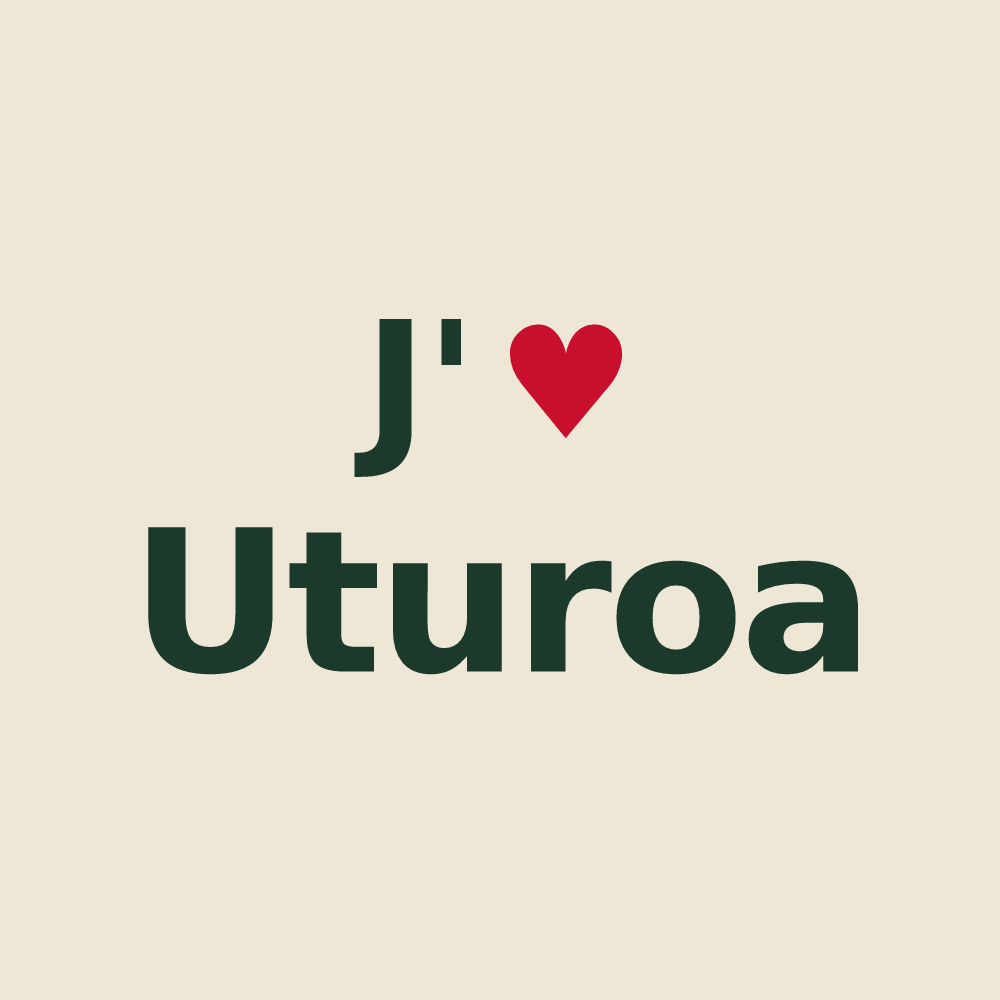 Tote bag personnalisé Uturoa — design J'aime Uturoa
