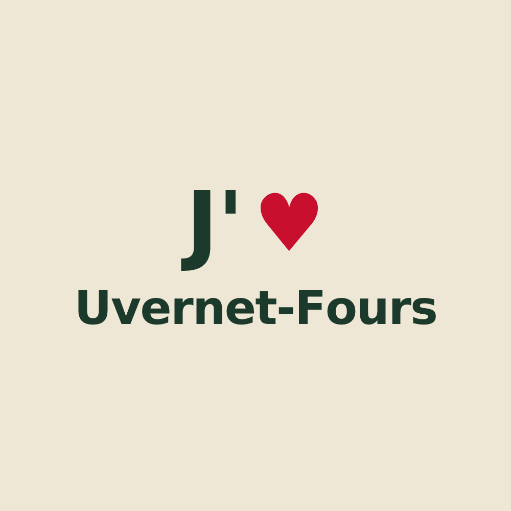 Tote bag personnalisé Uvernet-Fours — design J'aime Uvernet-Fours
