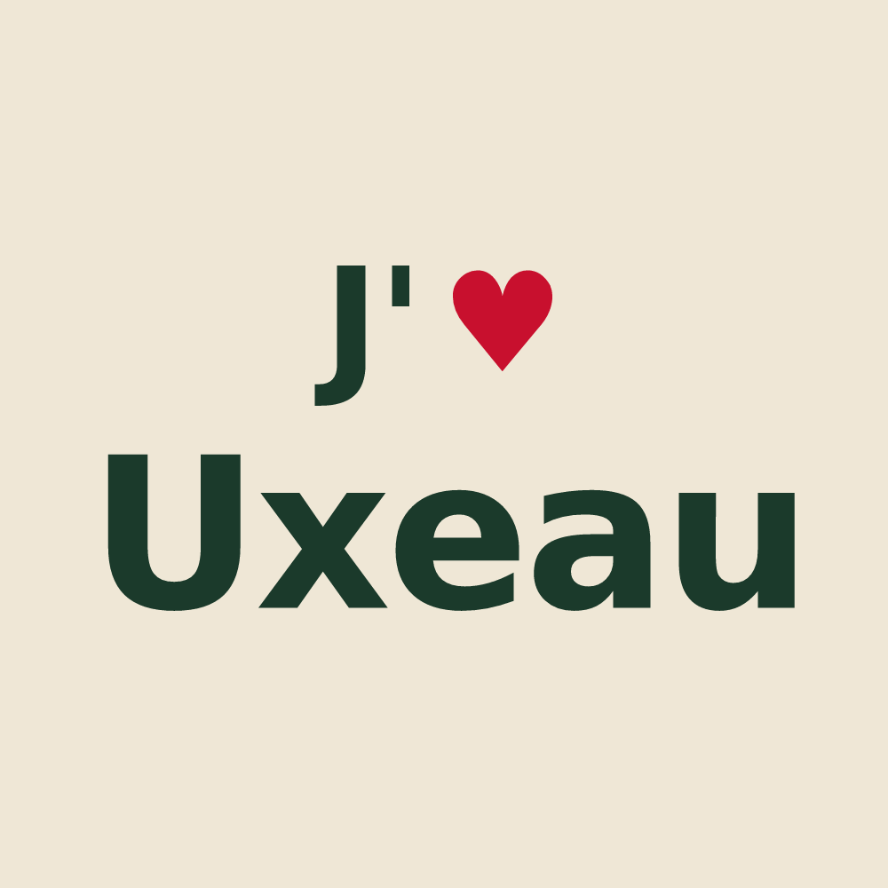 Tote bag personnalisé Uxeau — design J'aime Uxeau