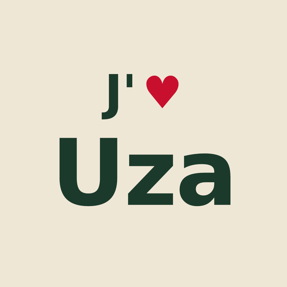 Tote bag personnalisé Uza — design J'aime Uza