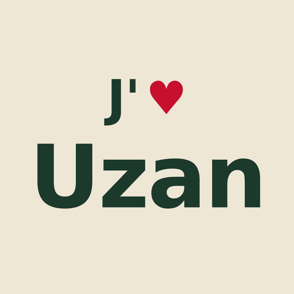 Tote bag personnalisé Uzan — design J'aime Uzan