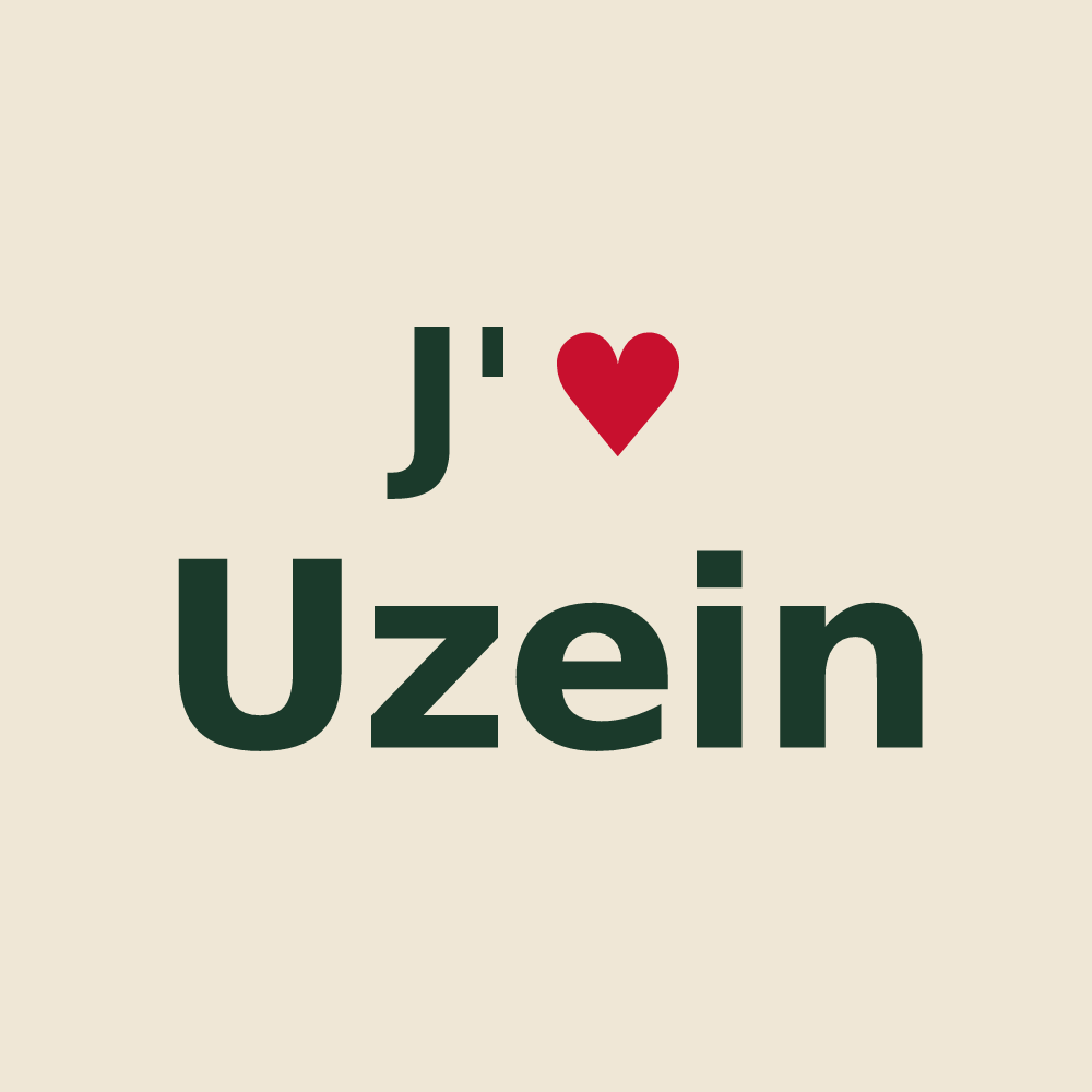 Tote bag personnalisé Uzein — design J'aime Uzein