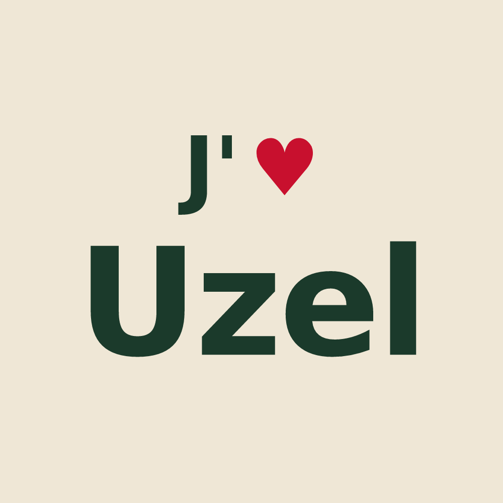 Tote bag personnalisé Uzel — design J'aime Uzel