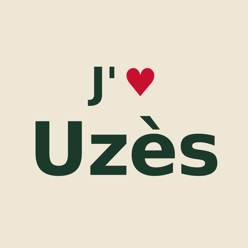 Tote bag personnalisé Uzès — design J'aime Uzès