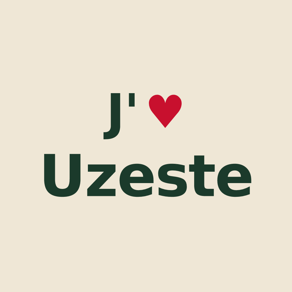 Tote bag personnalisé Uzeste — design J'aime Uzeste