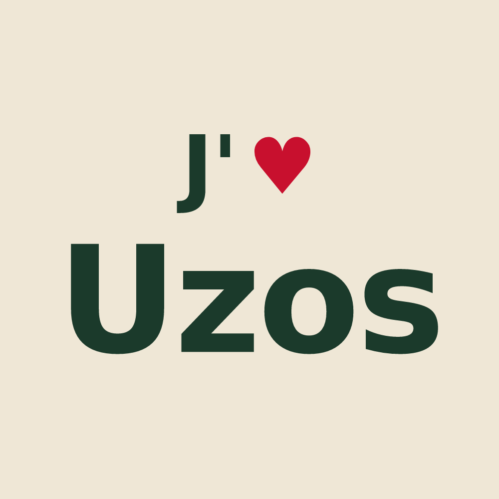 Tote bag personnalisé Uzos — design J'aime Uzos