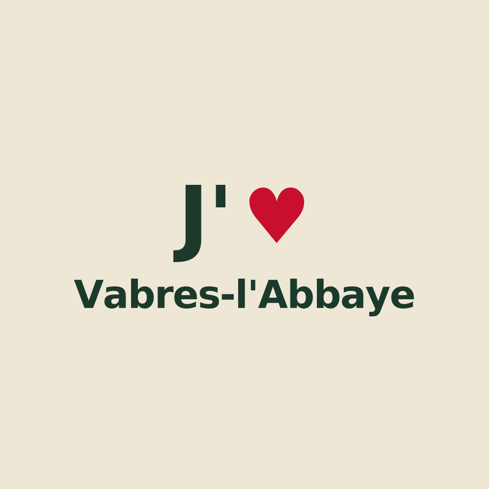 Tote bag personnalisé Vabres-l'Abbaye — design J'aime Vabres-l'Abbaye