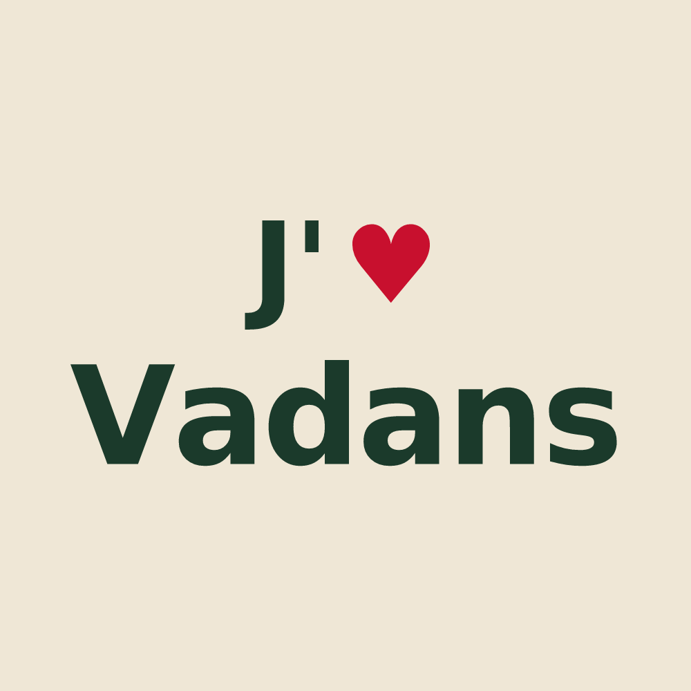 Tote bag personnalisé Vadans — design J'aime Vadans