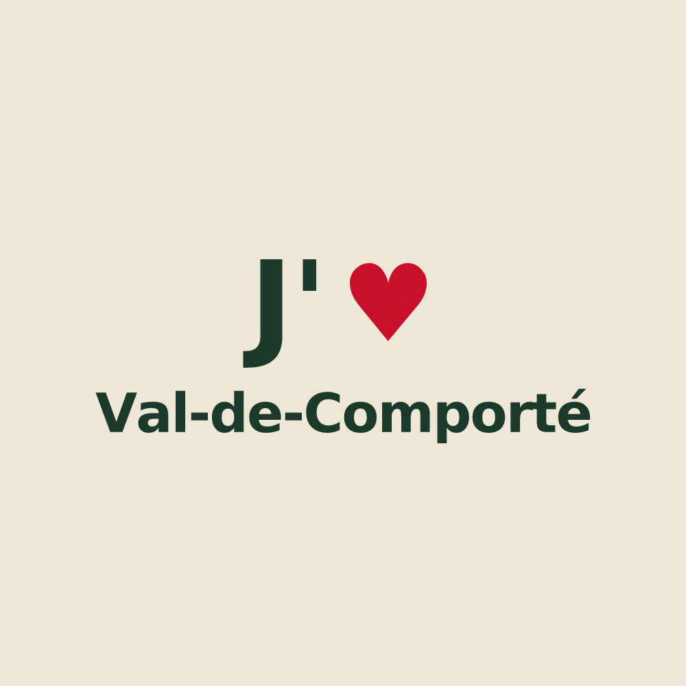 Tote bag personnalisé Val-de-Comporté — design J'aime Val-de-Comporté