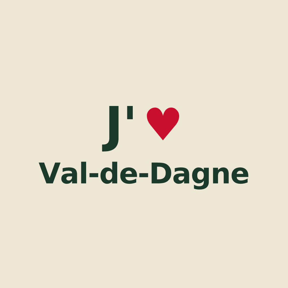 Tote bag personnalisé Val-de-Dagne — design J'aime Val-de-Dagne