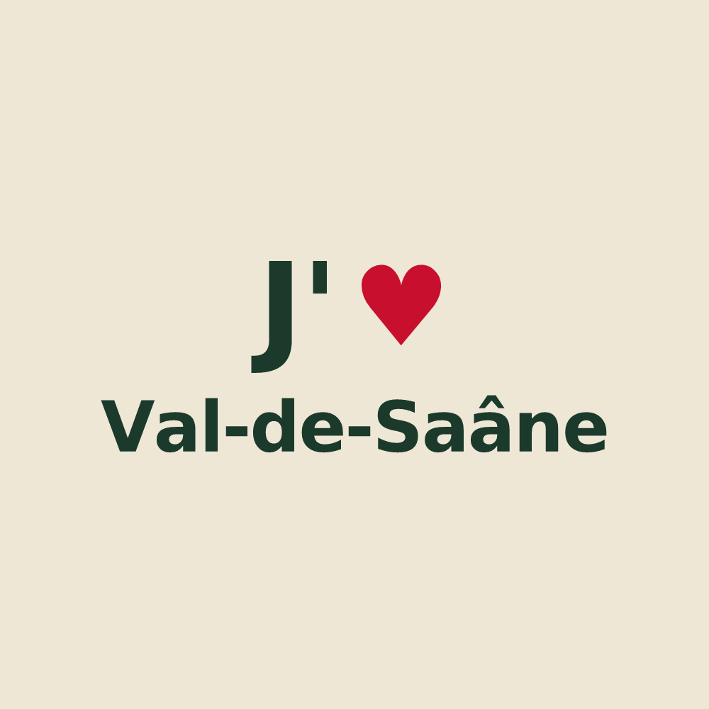Tote bag personnalisé Val-de-Saâne — design J'aime Val-de-Saâne