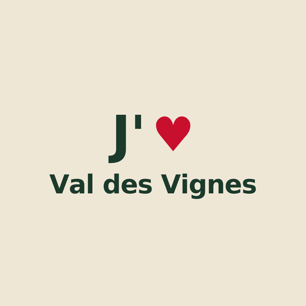 Tote bag personnalisé Val des Vignes — design J'aime Val des Vignes