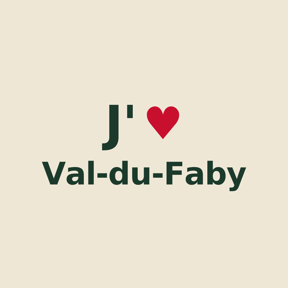 Tote bag personnalisé Val-du-Faby — design J'aime Val-du-Faby