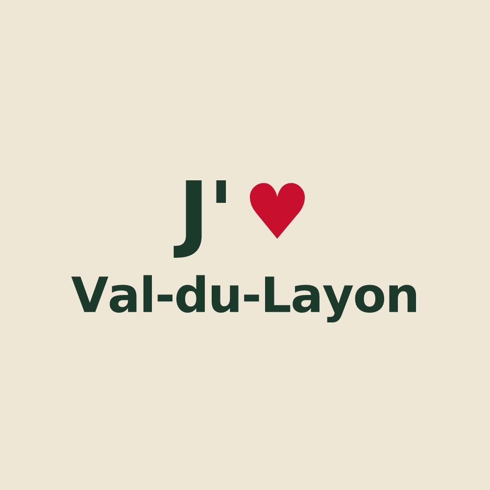 Tote bag personnalisé Val-du-Layon — design J'aime Val-du-Layon