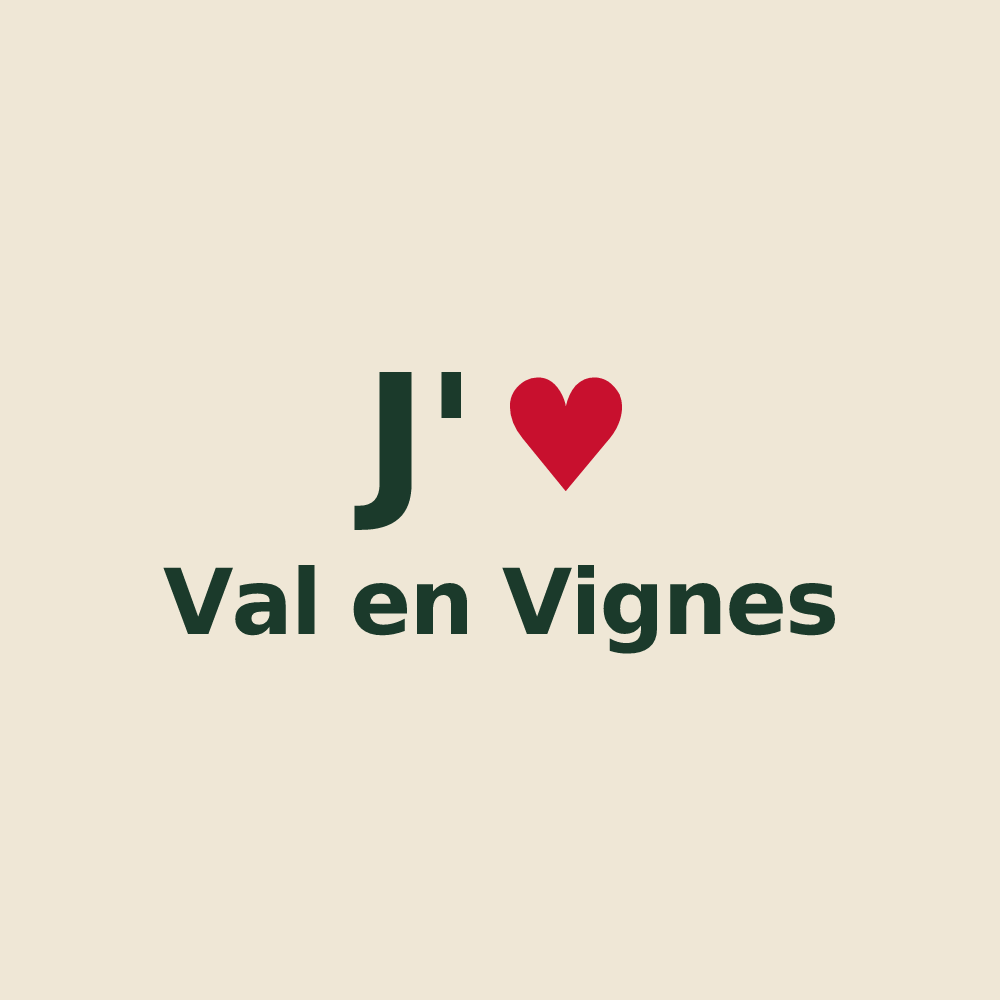 Tote bag personnalisé Val en Vignes — design J'aime Val en Vignes