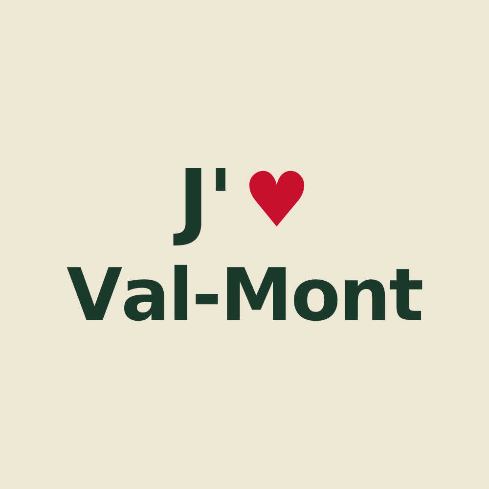 Tote bag personnalisé Val-Mont — design J'aime Val-Mont