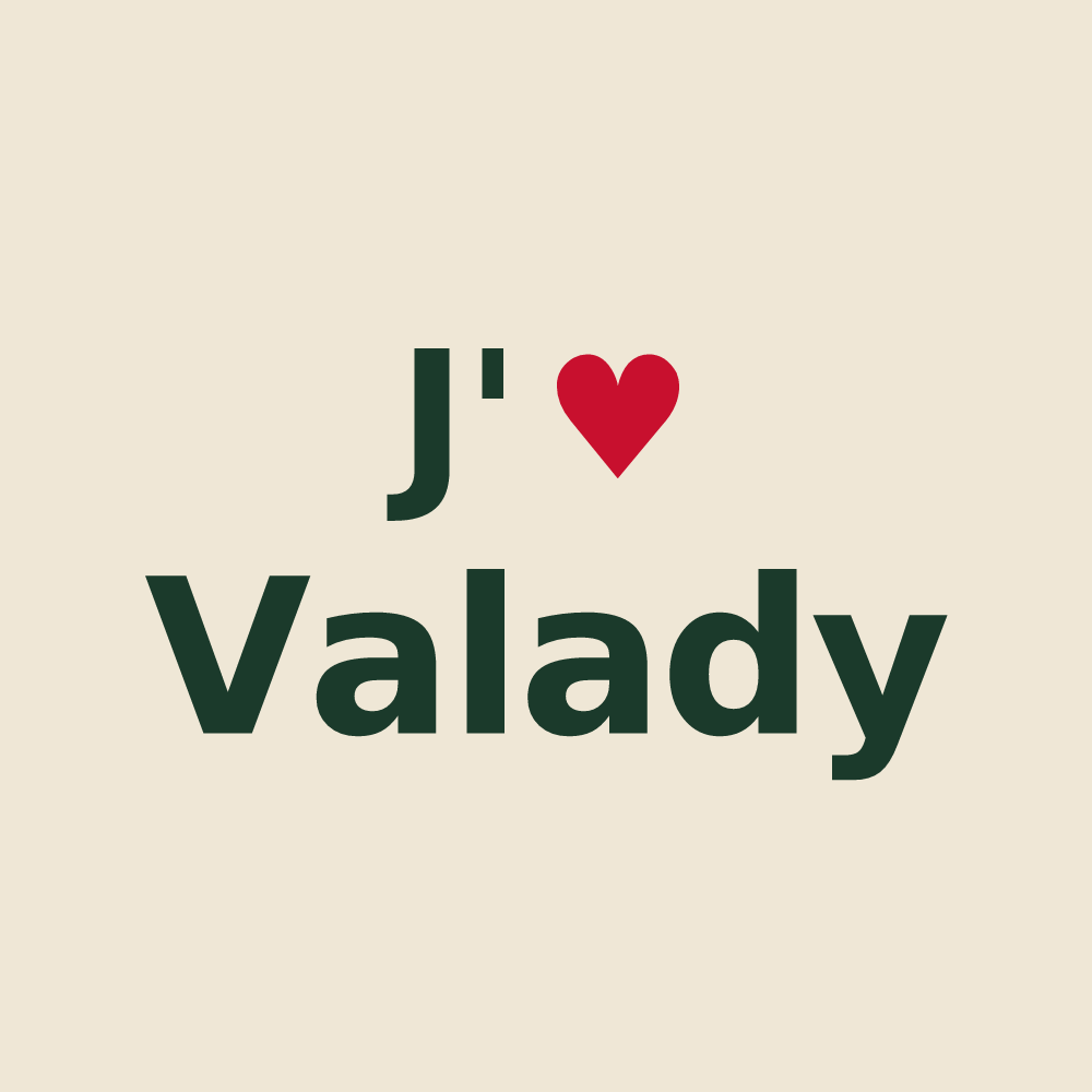 Tote bag personnalisé Valady — design J'aime Valady