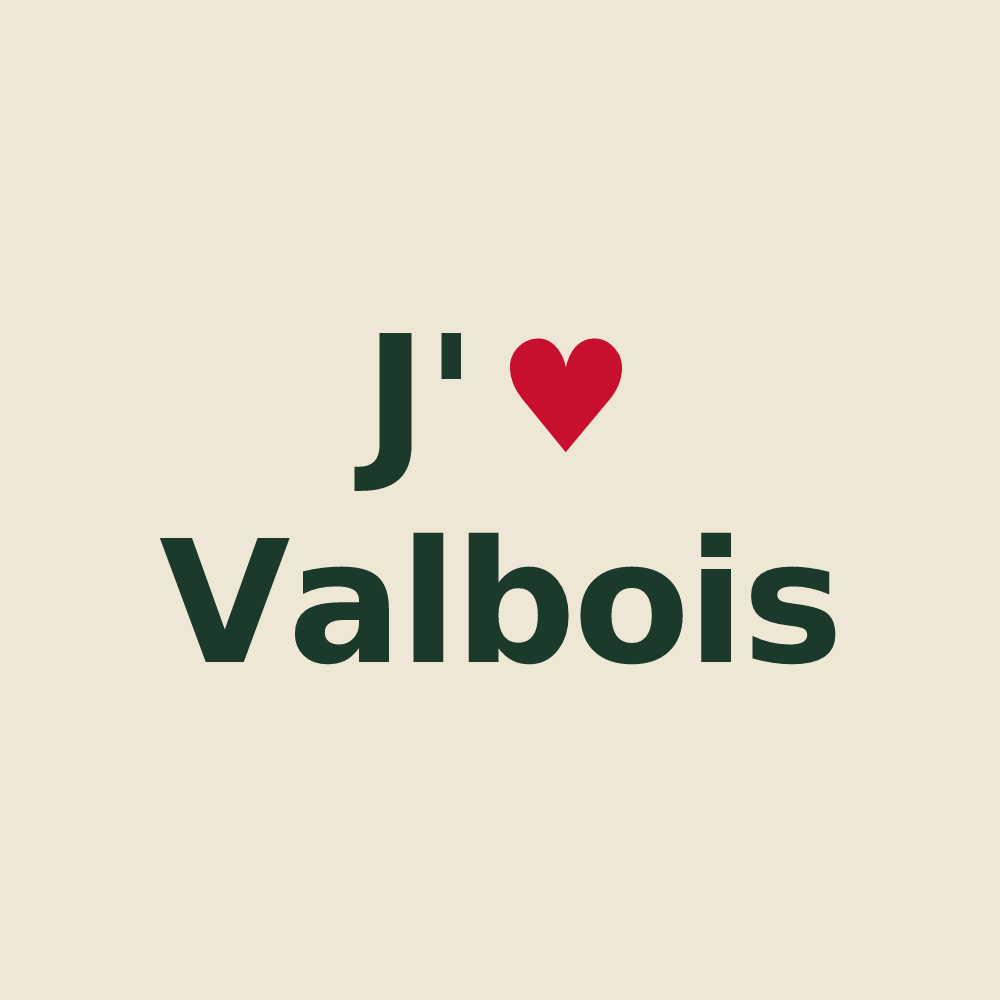 Tote bag personnalisé Valbois — design J'aime Valbois