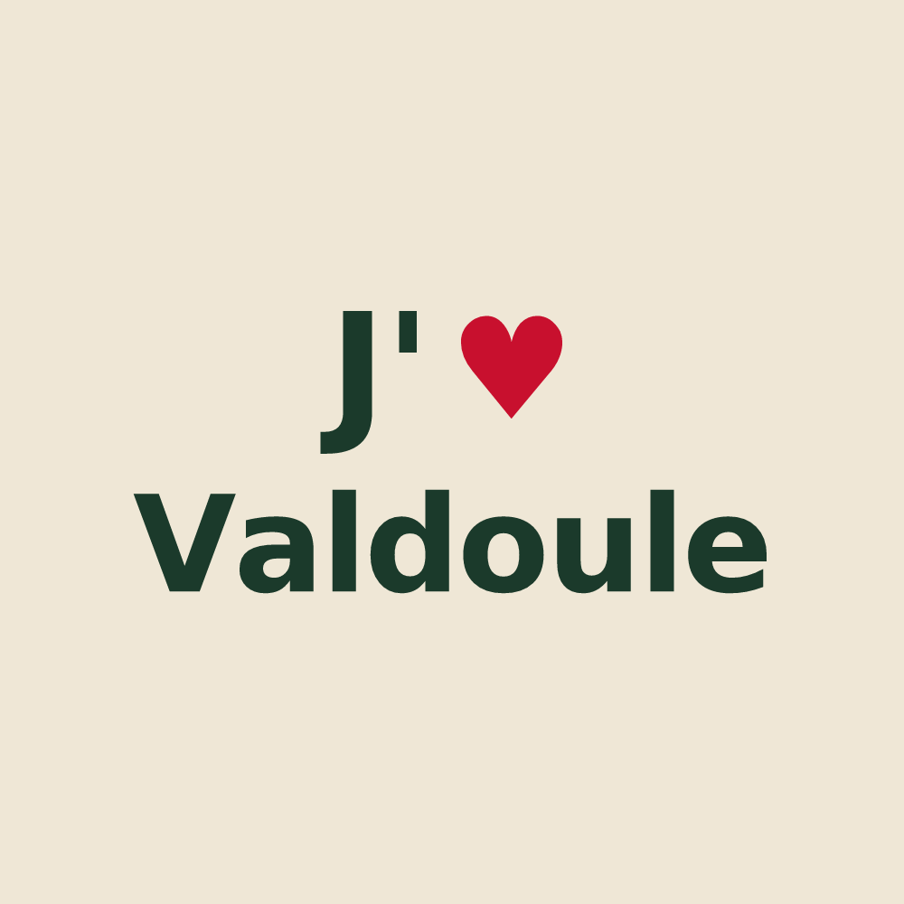 Tote bag personnalisé Valdoule — design J'aime Valdoule