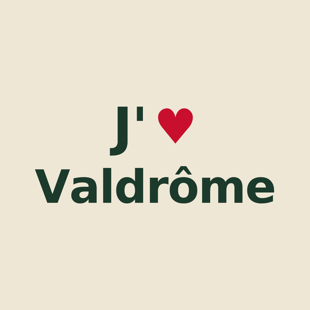 Tote bag personnalisé Valdrôme — design J'aime Valdrôme