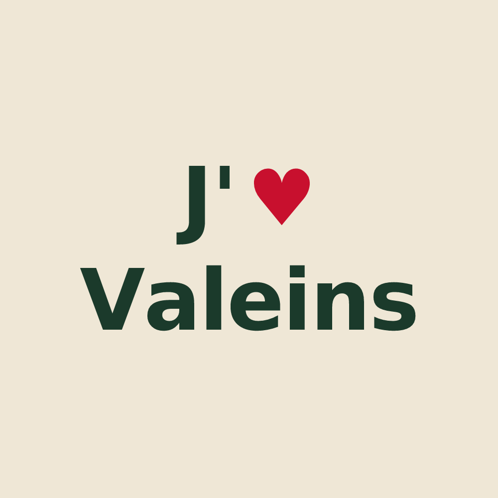 Tote bag personnalisé Valeins — design J'aime Valeins