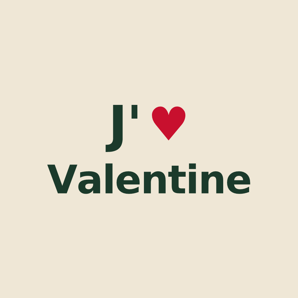 Tote bag personnalisé Valentine — design J'aime Valentine