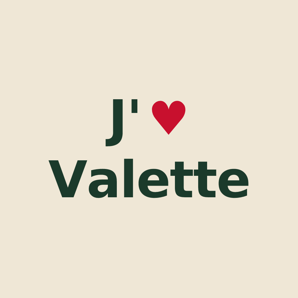 Tote bag personnalisé Valette — design J'aime Valette