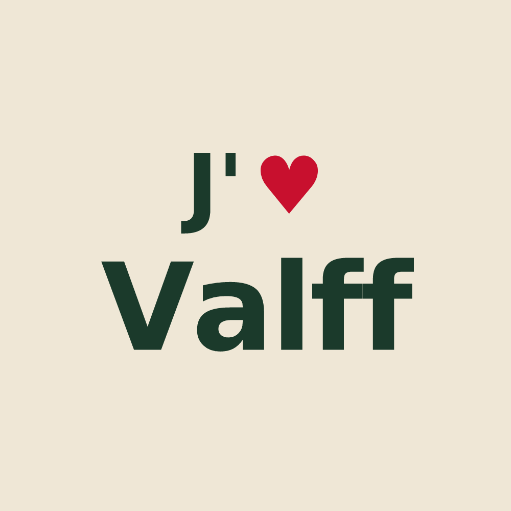 Tote bag personnalisé Valff — design J'aime Valff