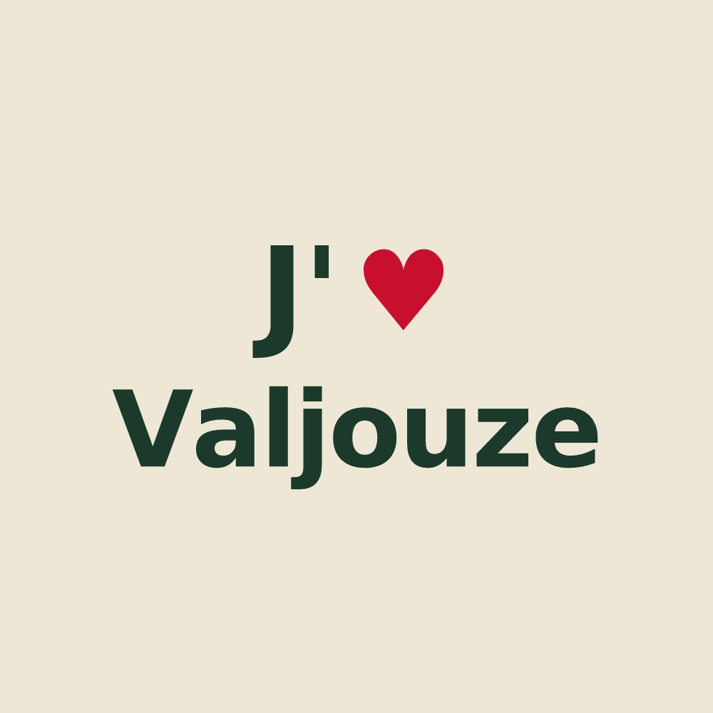 Tote bag personnalisé Valjouze — design J'aime Valjouze
