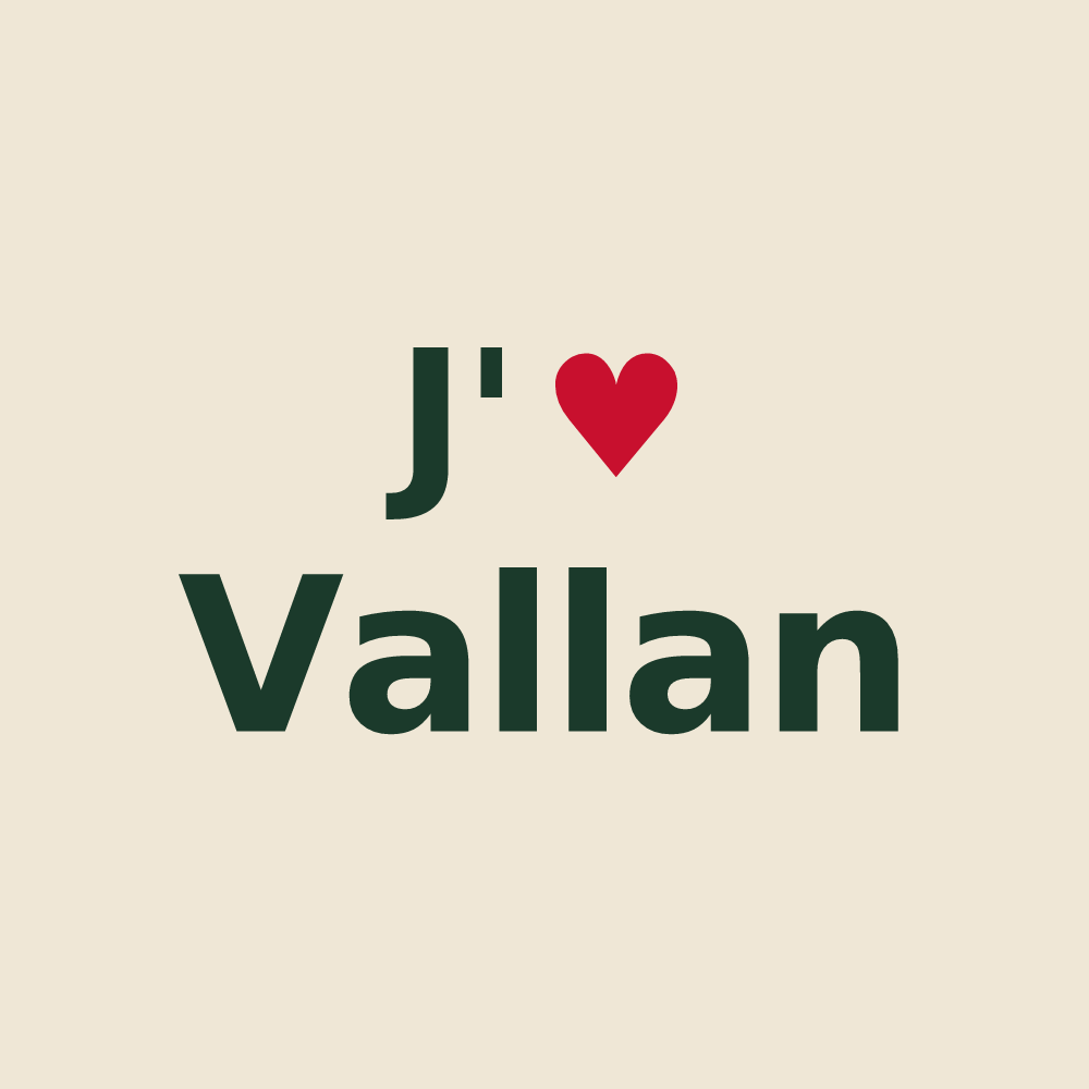 Tote bag personnalisé Vallan — design J'aime Vallan