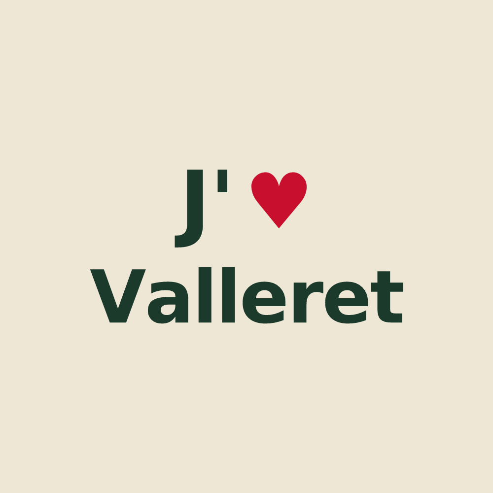 Tote bag personnalisé Valleret — design J'aime Valleret