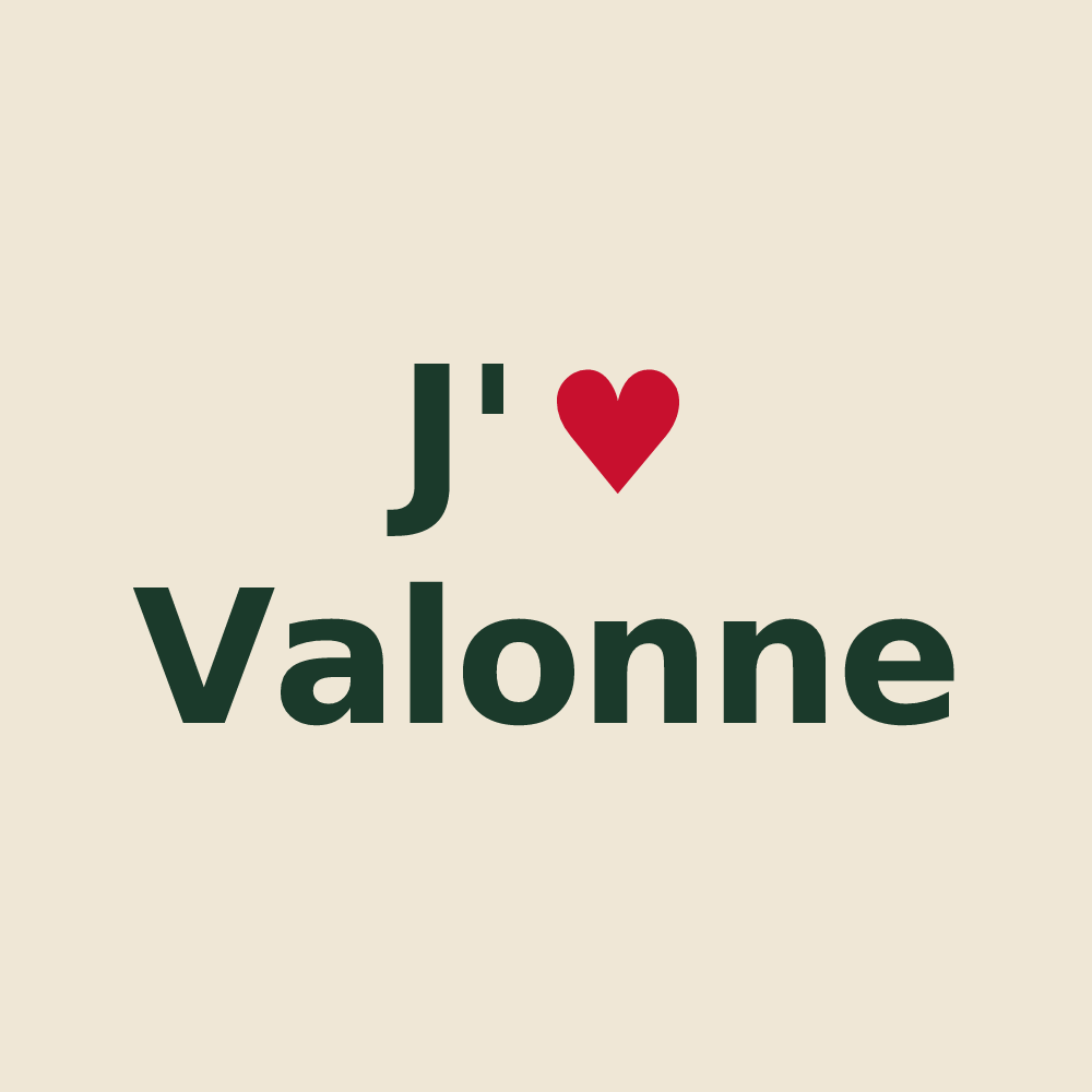 Tote bag personnalisé Valonne — design J'aime Valonne