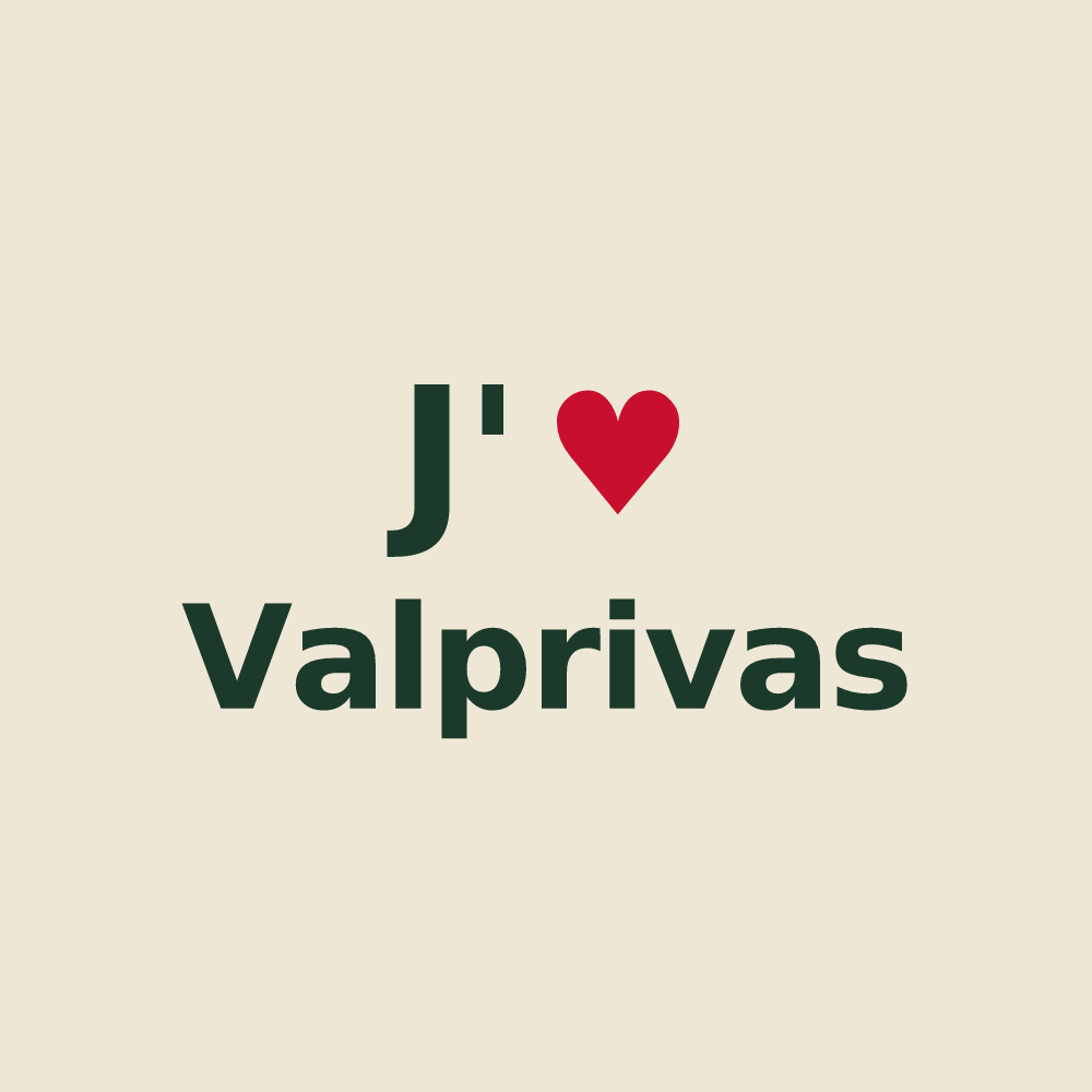 Tote bag personnalisé Valprivas — design J'aime Valprivas