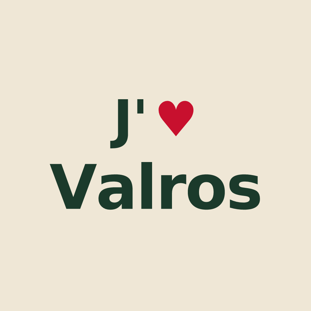 Tote bag personnalisé Valros — design J'aime Valros