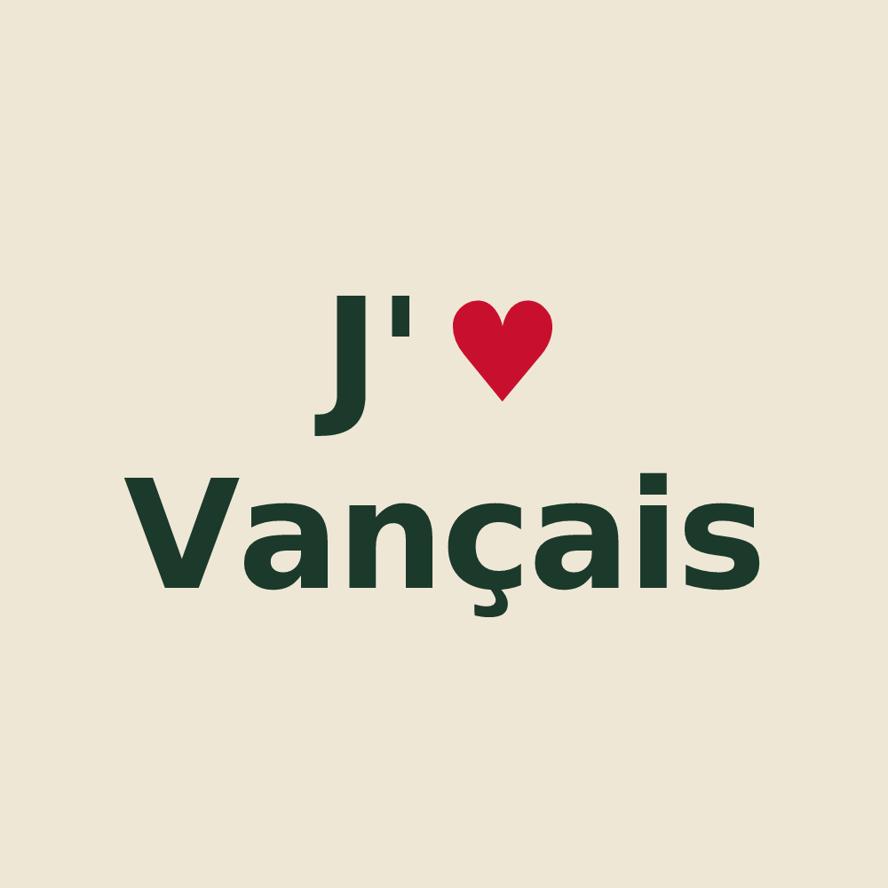 Tote bag personnalisé Vançais — design J'aime Vançais