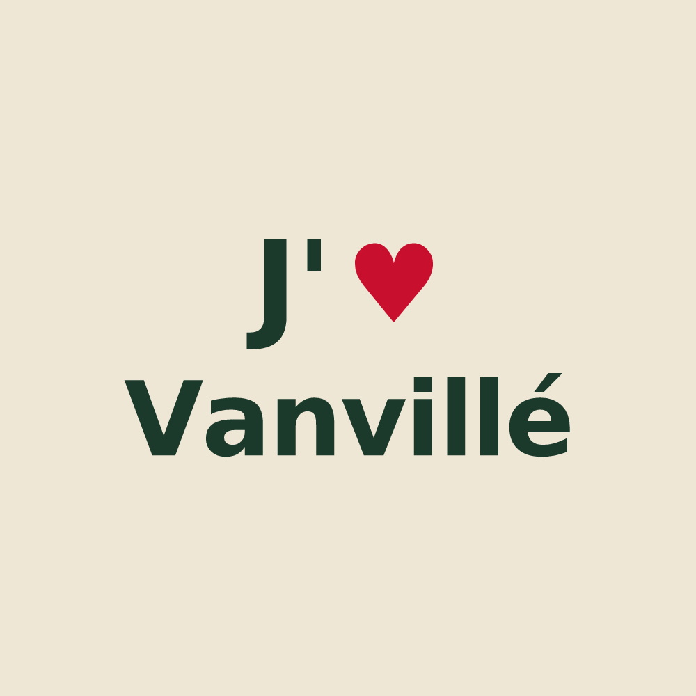 Tote bag personnalisé Vanvillé — design J'aime Vanvillé