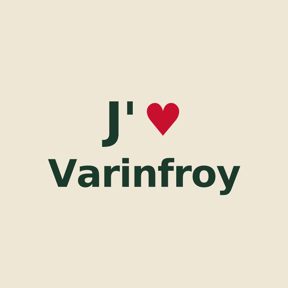 Tote bag personnalisé Varinfroy — design J'aime Varinfroy