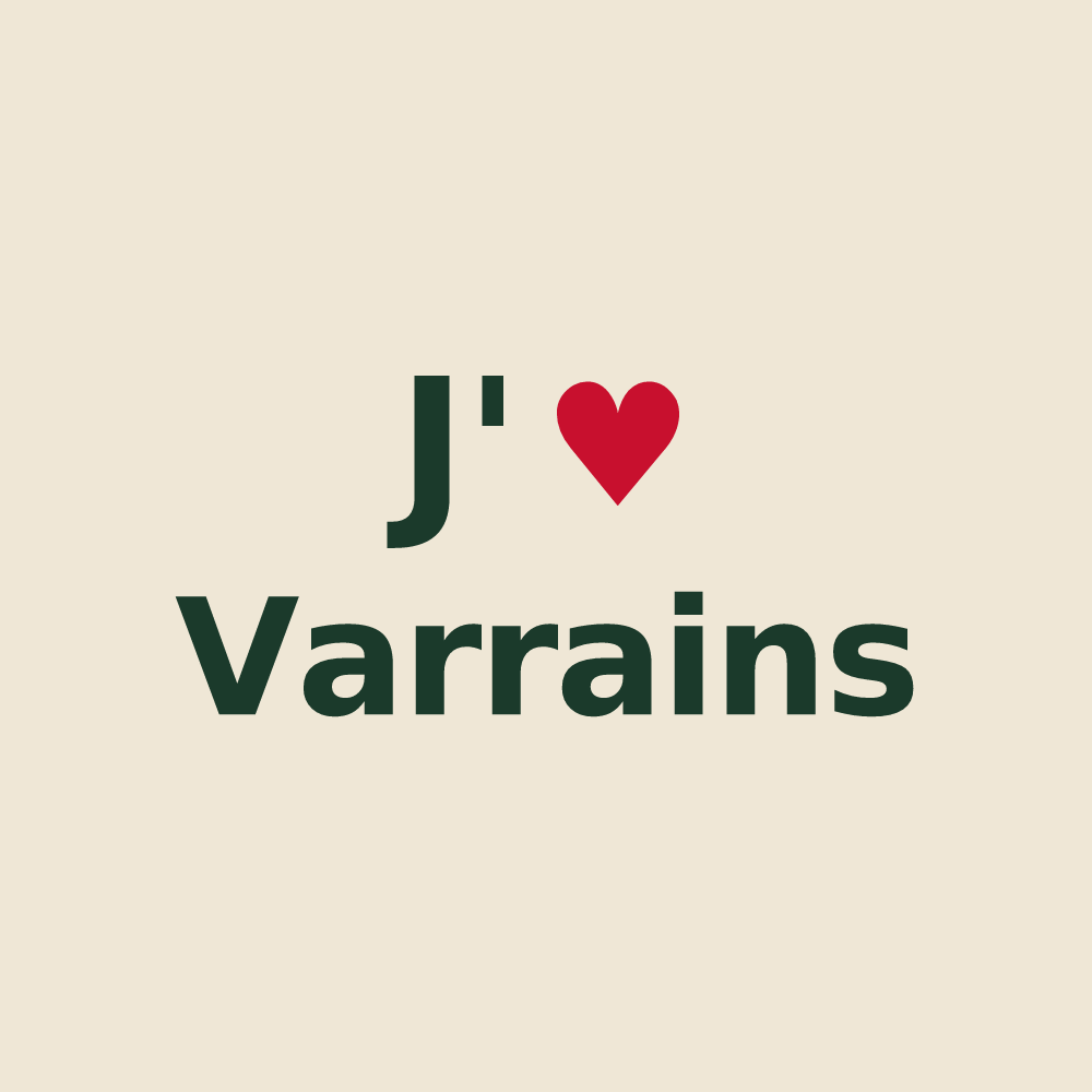 Tote bag personnalisé Varrains — design J'aime Varrains