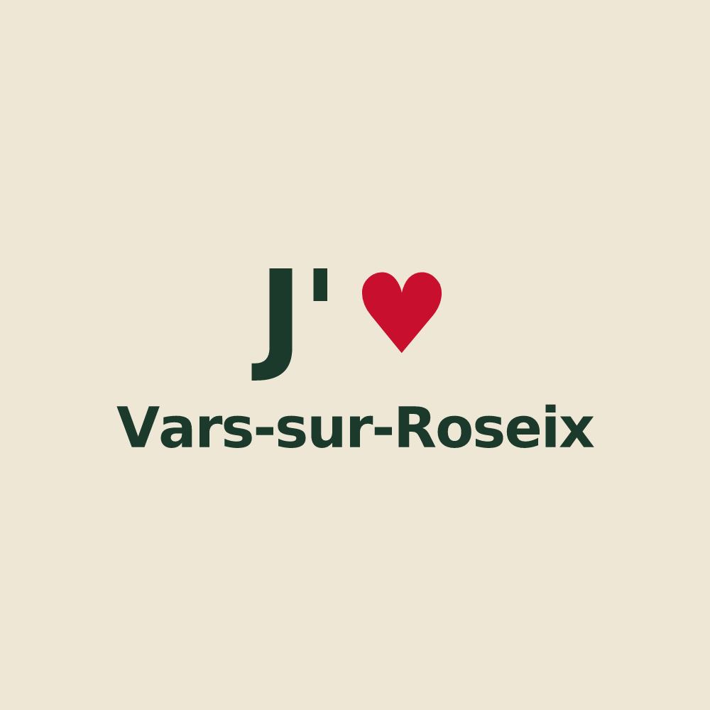Tote bag personnalisé Vars-sur-Roseix — design J'aime Vars-sur-Roseix