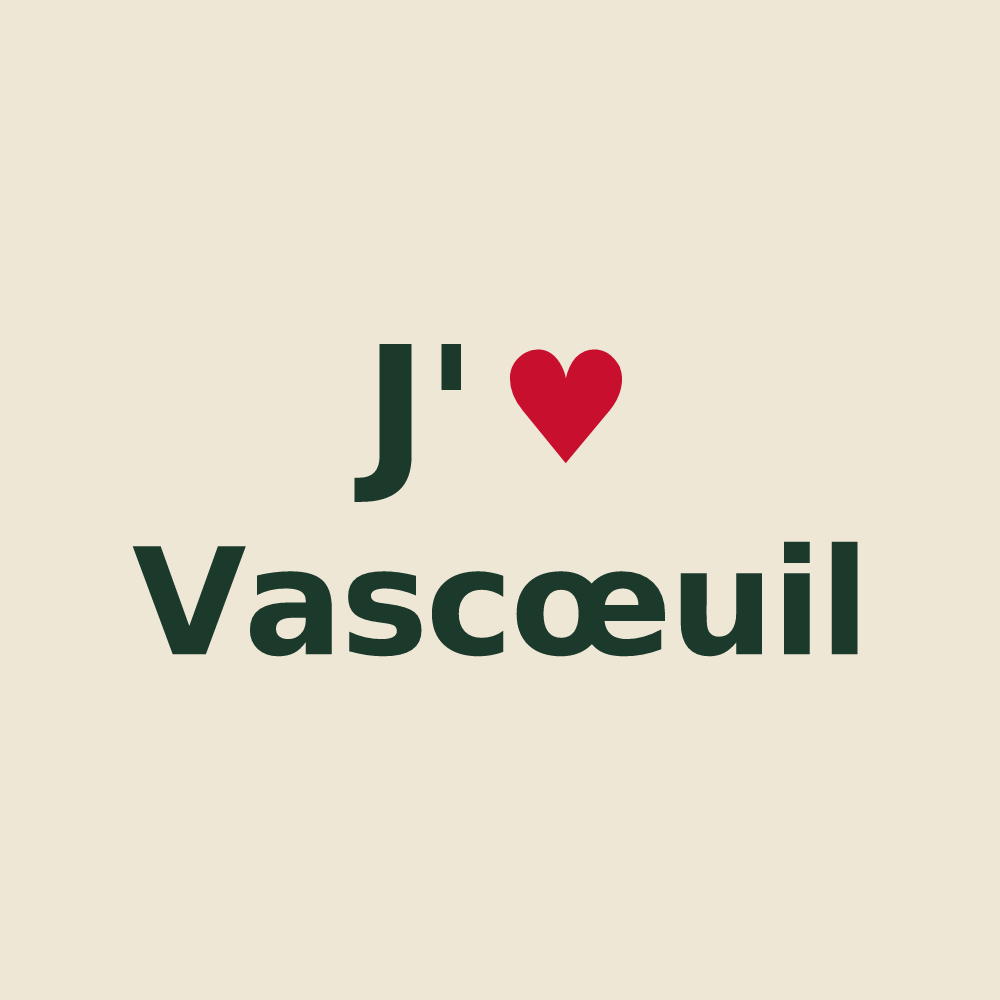 Tote bag personnalisé Vascœuil — design J'aime Vascœuil