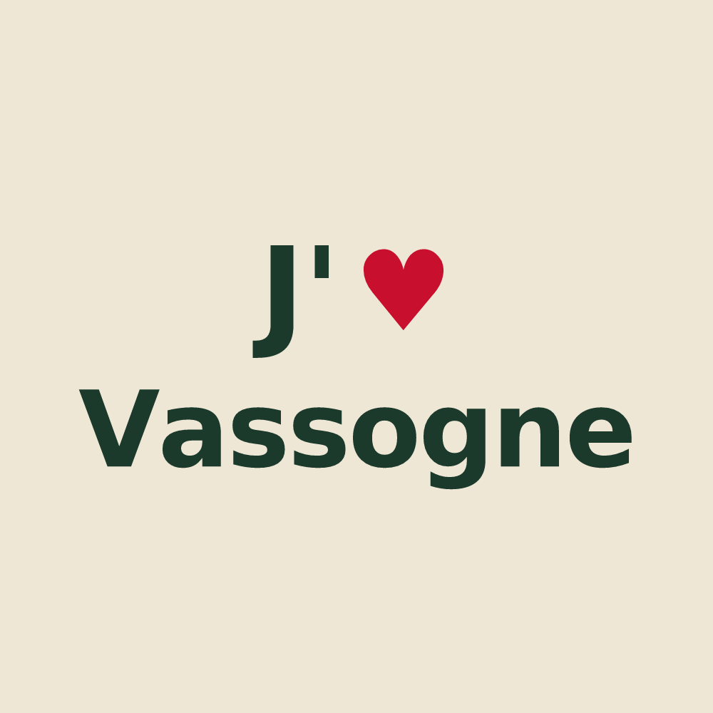 Tote bag personnalisé Vassogne — design J'aime Vassogne