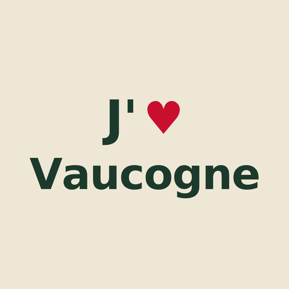 Tote bag personnalisé Vaucogne — design J'aime Vaucogne