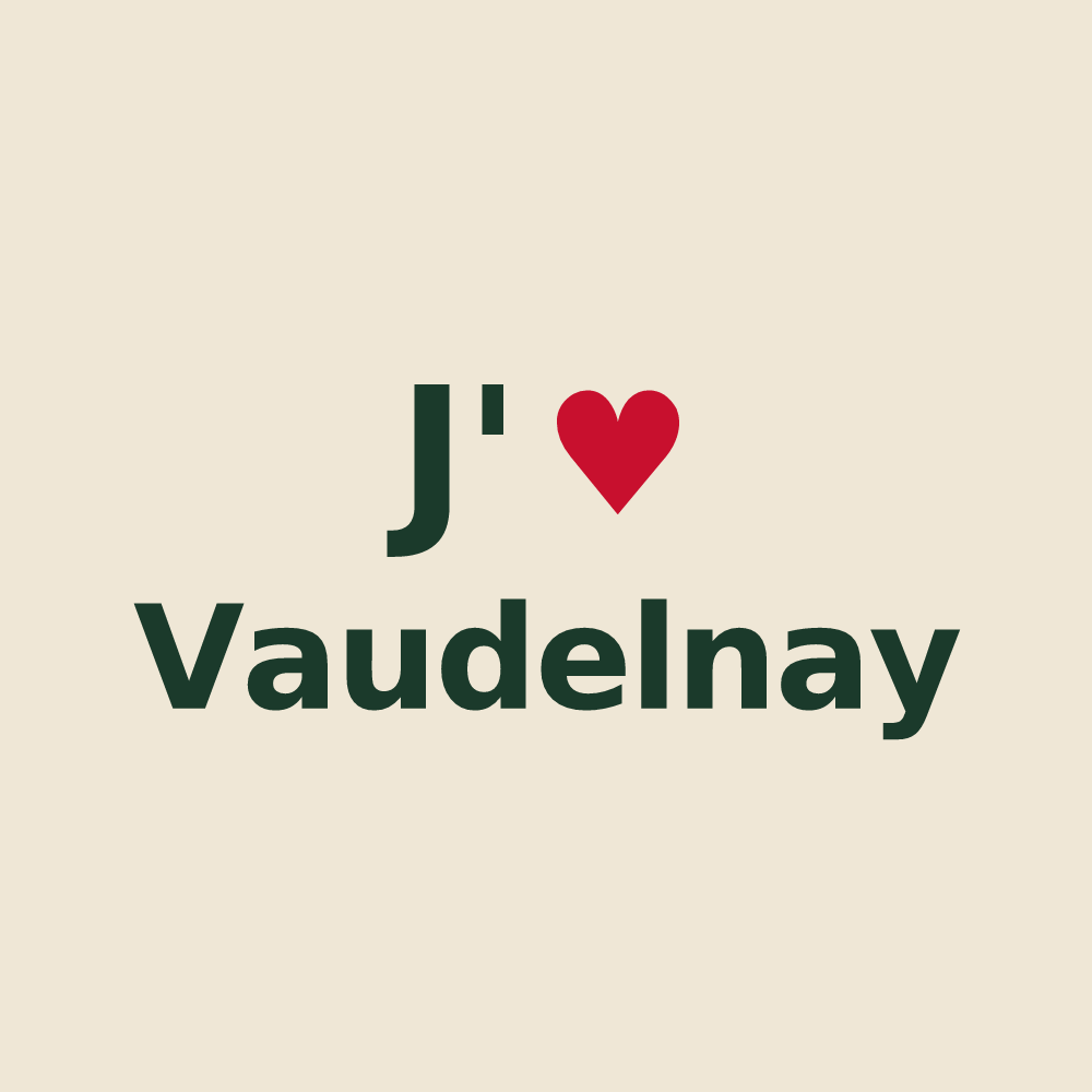 Tote bag personnalisé Vaudelnay — design J'aime Vaudelnay