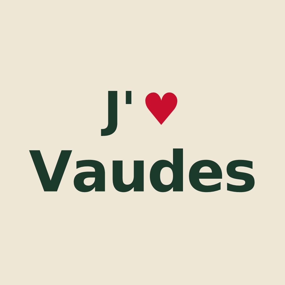 Tote bag personnalisé Vaudes — design J'aime Vaudes