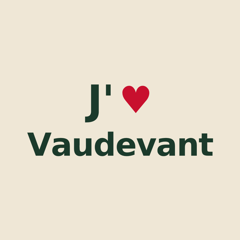 Tote bag personnalisé Vaudevant — design J'aime Vaudevant