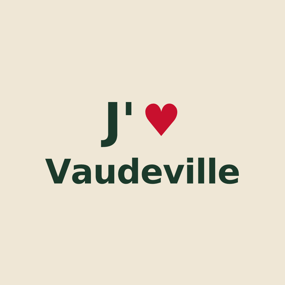 Tote bag personnalisé Vaudeville — design J'aime Vaudeville