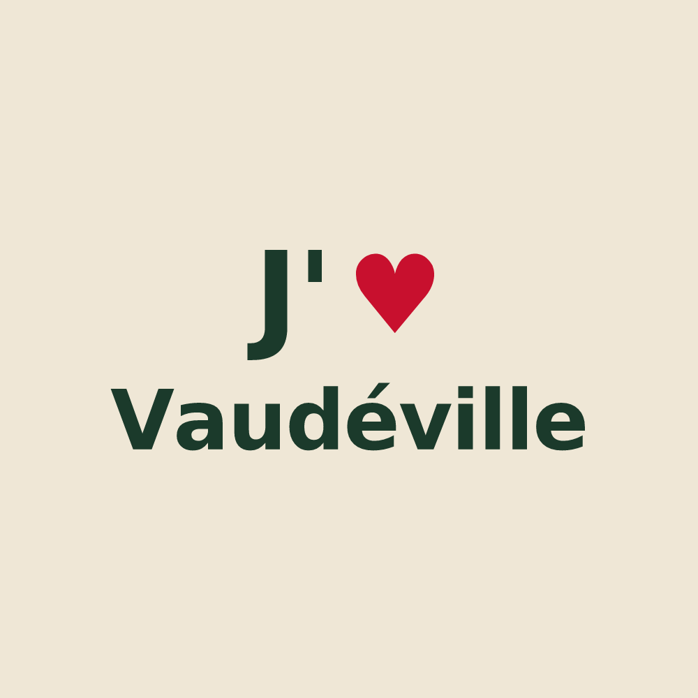 Tote bag personnalisé Vaudéville — design J'aime Vaudéville