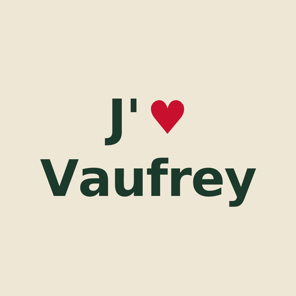 Tote bag personnalisé Vaufrey — design J'aime Vaufrey