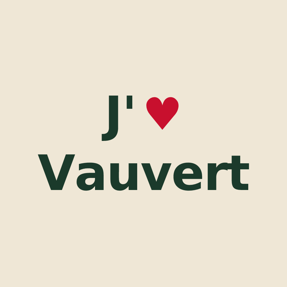Tote bag personnalisé Vauvert — design J'aime Vauvert