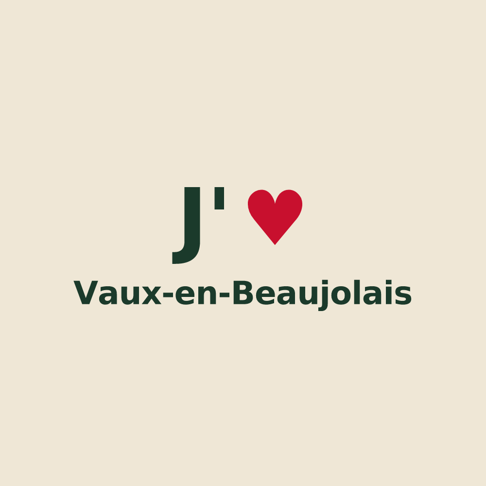 Tote bag personnalisé Vaux-en-Beaujolais — design J'aime Vaux-en-Beaujolais